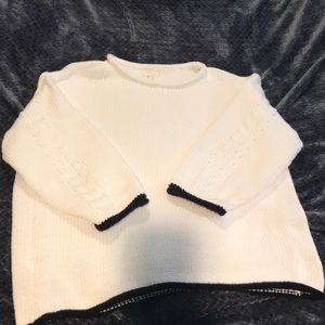Lou and Grey White with Navy trim sweater.